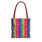 Bespattered Facade Rainbow Stripes Eco-Friendly Carryall Tote Bag