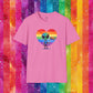 Bespattered Facade Rainbow Extraterrestrial Pride Unisex Softstyle T-Shirt