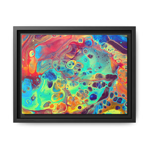 Bespattered Facade Rainbow Rings Framed Canvas Art Print | 3 Frame Colors | Multiple Sizes