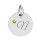 CUSTOM Birthstone Circle Charm — Personalized Initial Necklace Pendant