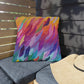 Bespattered Facade Rainbow Feathers UV-Resistant Outdoor Pillows | 4 Sizes