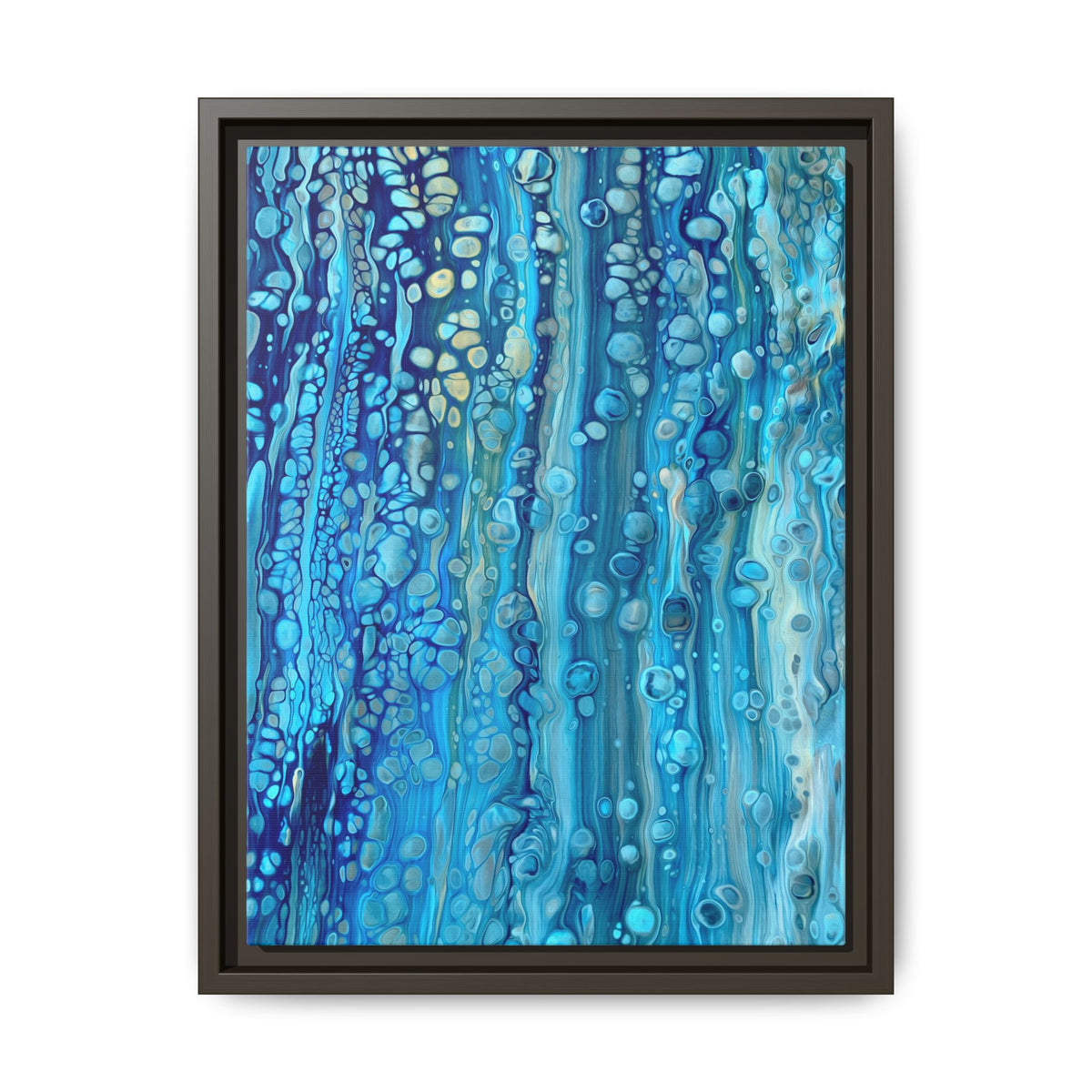 Bespattered Facade Fluid Art Abstract Painting Framed Canvas Art Print | 4 Frame Colors | Multiple Sizes