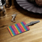 Bespattered Facade Rainbow Stripes Saffiano Polyester Luggage Tag