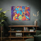 Bespattered Facade Fluid Art Abstract Painting Stretched Matte Canvas Art Prints | Multiple Sizes