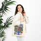 Bespattered Facade "Don't Forget" Floral Canvas Tote Bag Reusable Carryall