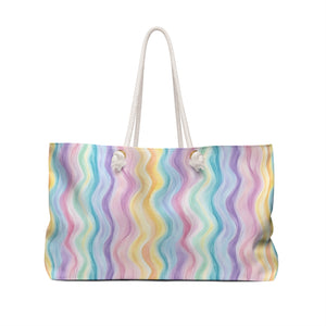 Bespattered Facade Pastel Squiggles Weekend Beach Tote Bag with Cotton Rope Handles