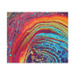 Bespattered Facade Rainbow Rings Stretched Matte Canvas Art Prints | Multiple Sizes