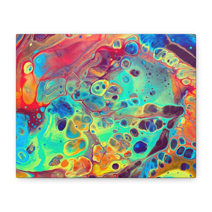 Bespattered Facade Rainbow Rings Stretched Matte Canvas Art Prints | Multiple Sizes