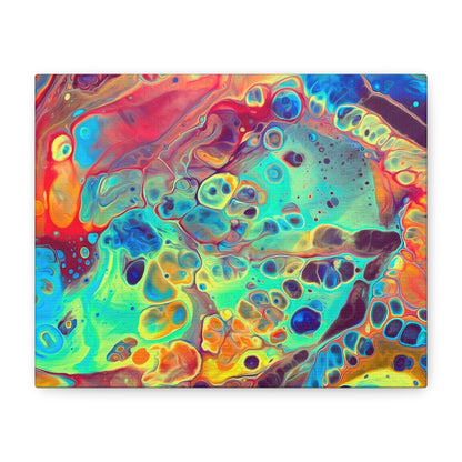 Bespattered Facade Rainbow Rings Stretched Matte Canvas Art Prints | Multiple Sizes