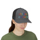 Childless Cat Dude Rainbow Embroidered Snapback Trucker Cap (10 Hat Colors)