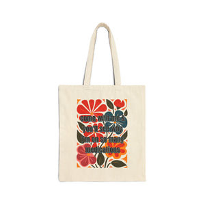 Bespattered Facade Rainbow "Come With Me and You'll See..." Canvas Tote Bag Reusable Carryall