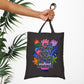 Bespattered Facade "Equality and Not Revenge" Floral Canvas Tote Bag Reusable Carryall