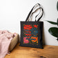 Bespattered Facade Rainbow "Come With Me and You'll See..." Canvas Tote Bag Reusable Carryall