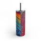 Bespattered Facade Rainbow Rings Maars Maker Skinny Matte Tumbler 20oz