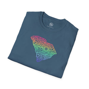 Bespattered Facade Rainbow Floral South Carolina Unisex Softstyle T-Shirt