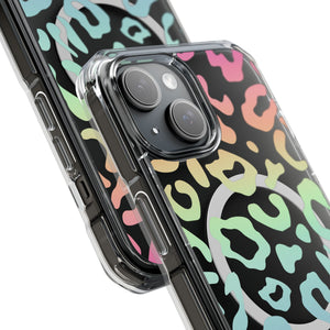 Bespattered Facade Pastel Rainbow Leopard MagSafe Clear Impact Case
