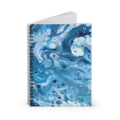 Bespattered Facade Beautiful Blues Spiral Notebook - Lined Pages