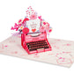 Love Typewriter Pop Up Card - 5" x 7"