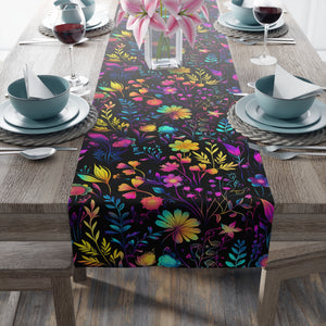 Bespattered Facade Neon Flowers Table Runner (2 sizes)