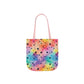 Bespattered Facade Rainbow Watercolor Dots Canvas Tote Bag | 3 Sizes and 5 Strap Colors