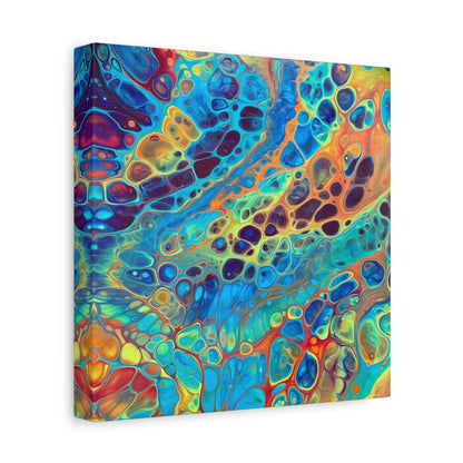 Bespattered Facade Fluid Art Abstract Painting Stretched Matte Canvas Art Prints | Multiple Sizes