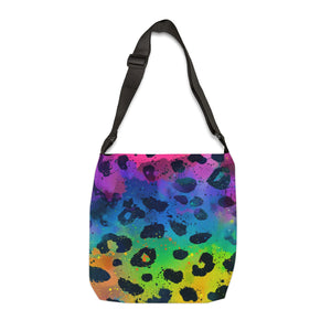 Bespattered Facade Neon Leopard Adjustable Tote Bag | 2 Sizes