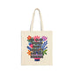 Bespattered Facade "Equality and Not Revenge" Floral Canvas Tote Bag Reusable Carryall