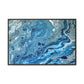 Bespattered Facade Blue Marble Framed Canvas Art Print | 3 Frame Colors | Multiple Sizes