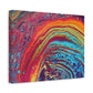 Bespattered Facade Rainbow Rings Stretched Matte Canvas Art Prints | Multiple Sizes