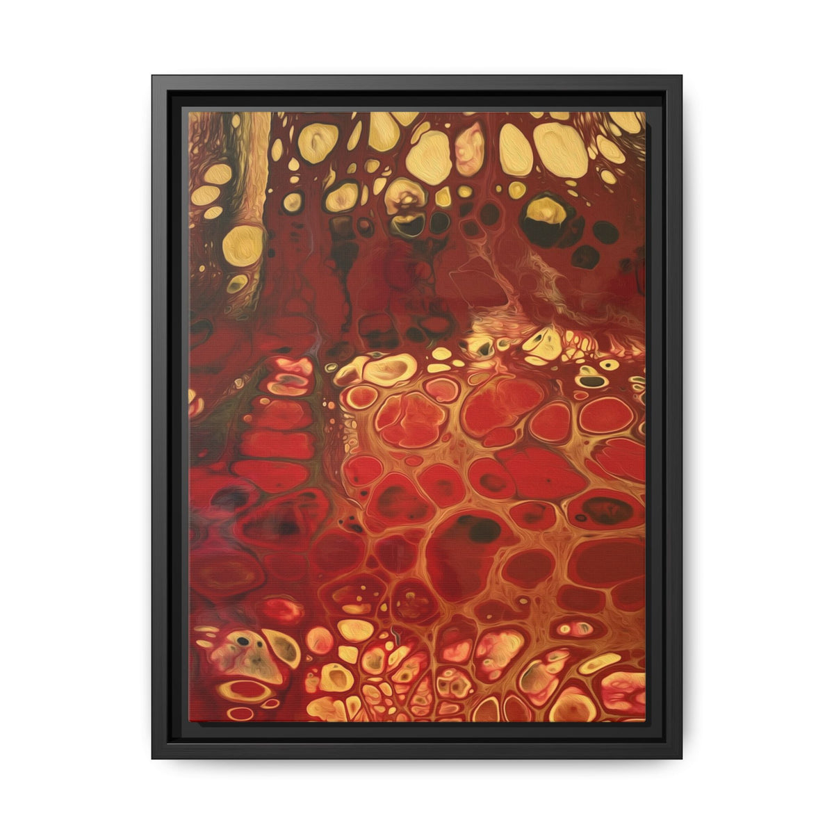 Bespattered Facade Fluid Art Abstract Painting Framed Canvas Art Print | 4 Frame Colors | Multiple Sizes