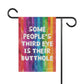 Bespattered Facade All-Seeing Butthole Rainbow Garden Flag