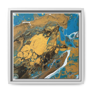 Bespattered Facade Fluid Art Abstract Painting Framed Canvas Art Print | 4 Frame Colors | Multiple Sizes