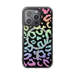 Bespattered Facade Pastel Rainbow Leopard MagSafe Clear Impact Case