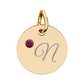 CUSTOM Birthstone Circle Charm — Personalized Initial Necklace Pendant