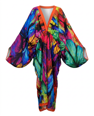 Vibrant Printed V-Neck Maxi Dress
