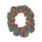 Bespattered Facade Neon Rainbow Leopard Scrunchie