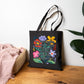 Bespattered Facade "Trying to Have a Nice Day..." Floral Canvas Tote Bag Reusable Carryall
