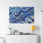 Bespattered Facade Fluid Art Abstract Painting Stretched Matte Canvas Art Prints | Multiple Sizes