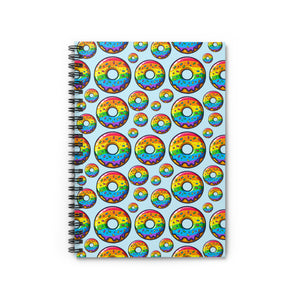Bespattered Facade Rainbow Sprinkle Donut Spiral Notebook - Lined Pages