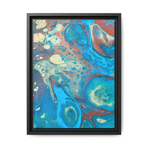 Bespattered Facade Fluid Art Abstract Painting Framed Canvas Art Print | 4 Frame Colors | Multiple Sizes