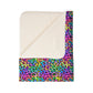 Bespattered Facade Candy Coated Neon Leopard Fleece Sherpa Blanket | 2 Colors & Sizes