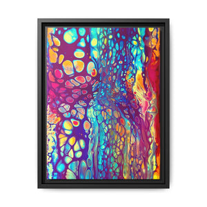 Bespattered Facade Fluid Art Abstract Painting Framed Canvas Art Print | 4 Frame Colors | Multiple Sizes