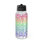 Bespattered Facade Bright Rainbow Leopard Insulated Gator Flip-Top Stainless-Steel Tumbler 32oz