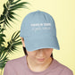 Bespattered Facade "Hang in There" White Embroidered Denim Cap