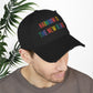 Bespattered Facade "Rainbow Is the New Black" Colorful Embroidered Distressed Dad Hat