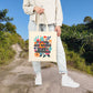 Bespattered Facade "Time for Women to Rule the World" Floral Canvas Tote Bag Reusable Carryall