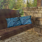 Bespattered Facade Blue Marble UV-Resistant Outdoor Pillows | 4 Sizes