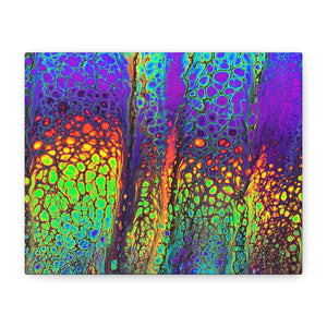 Bespattered Facade Neon Lava Stretched Matte Canvas Art Prints | Multiple Sizes