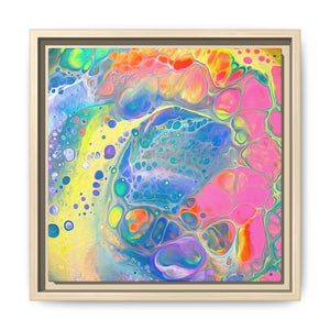 Bespattered Facade Fluid Art Abstract Painting Framed Canvas Art Print | 4 Frame Colors | Multiple Sizes