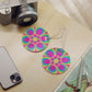 Bespattered Facade Flower Power Round Luggage Tag